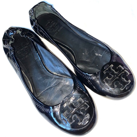 TORY BURCH Black Patent Leather Ballet Flats Shoes Size 6 - Picture 12 of 12